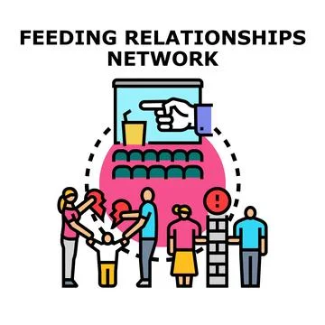 Feeding relationships network concept vector illustration Stock Illustration
