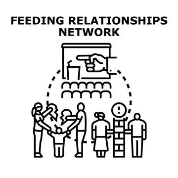 Feeding relationships network concept vector illustration Stock Illustration