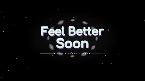 Feel better soon message with animated background and floating element Stock Footage 344581500