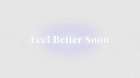 Feel better soon text animation with light effects and particles Stock Footage 344611877