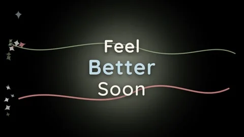 Feel better soon text graphic with abstract design elements Stock Footage 344664573