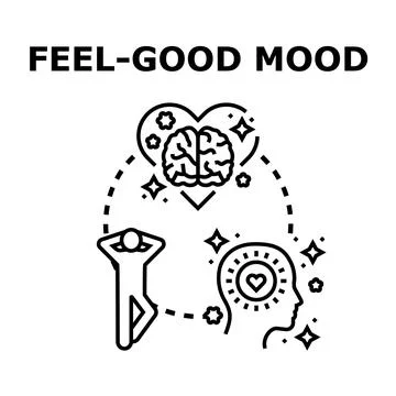 Feel good mood concept connecting mind and emotional well being Stock Illustration