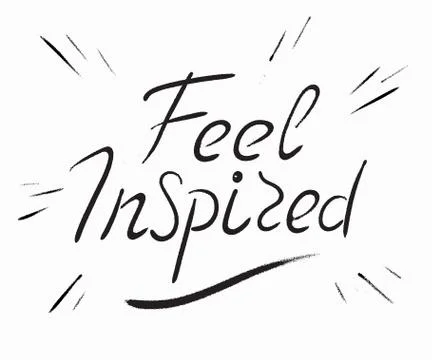 Feel inspired scribble handwritten design element Stock Illustration