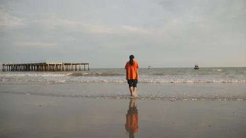 Feel relaxing on the Beach Stock Footage 96669404