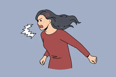 Feeling angry and aggressive concept Illustrazione stock