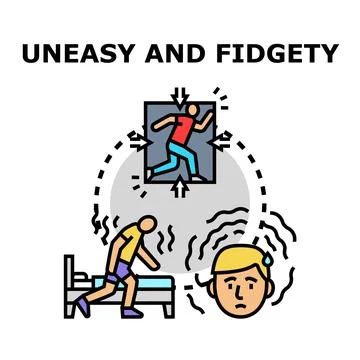 Feeling anxious and stressed, experiencing uneasiness and fidgeting Stock Illustration