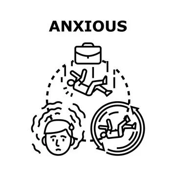 Feeling anxious concept with falling person and spinning cycle Illustrazione stock