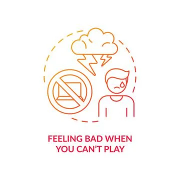 Feeling bad when you cant play red gradient concept icon 스톡 일러스트