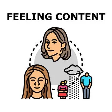 Feeling content psychological wellness concept vector illustration Stockillustratie