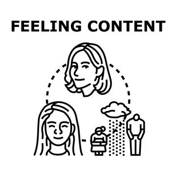 Feeling content psychological wellness concept vector illustration Stock Illustration