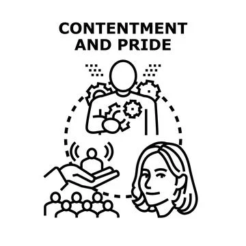 Feeling contentment and pride through personal achievement Stock Illustration