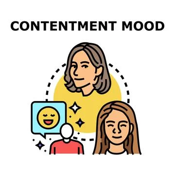Feeling contentment mood vector concept illustration Stock Illustration