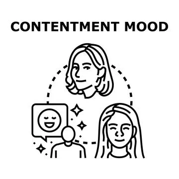 Feeling contentment mood vector concept illustration Stock Illustration