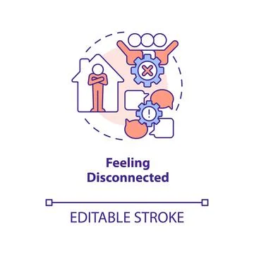 Feeling disconnected concept icon Stock Illustration