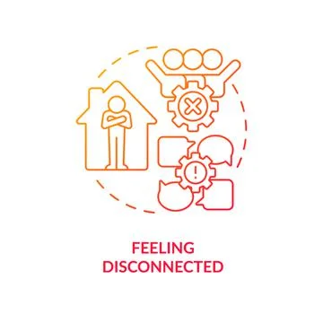 Feeling disconnected red gradient concept icon Stock Illustration