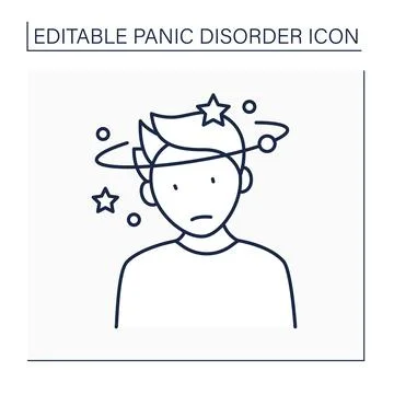 Feeling dizzy line icon Stock Illustration