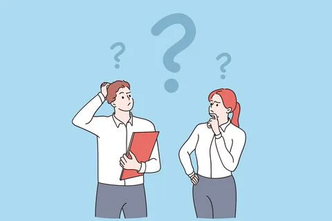 Feeling doubt, question, thinking concept Stock Illustration