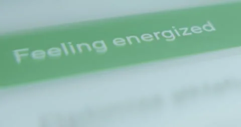 Feeling energized, choosing main motivation on health app Video stock 313353496