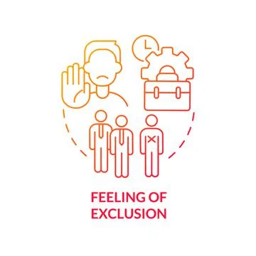 Feeling of exclusion red gradient concept icon Stock Illustration