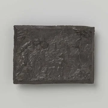 The feeling; Five senses. Rectangular, lead, plaque with beveled edges. A ... 库存照片