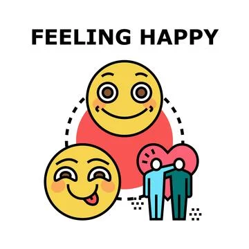 Feeling happy concepts, smiling characters, relationship, and emotion Stock Illustration