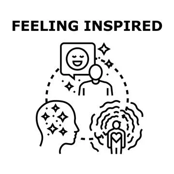 Feeling inspired concept with creative idea generation Stock Illustration
