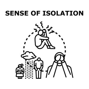 Feeling isolated and experiencing depression symptoms Stock Illustration