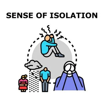 Feeling isolated and experiencing depression symptoms Stock Illustration