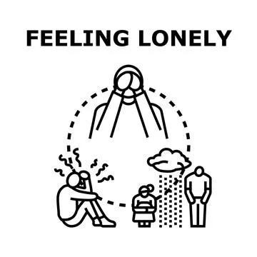 Feeling isolated, depressed, and experiencing mental health problems Stock Illustration