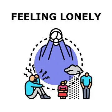 Feeling isolated, depressed, and experiencing mental health problems Stock Illustration