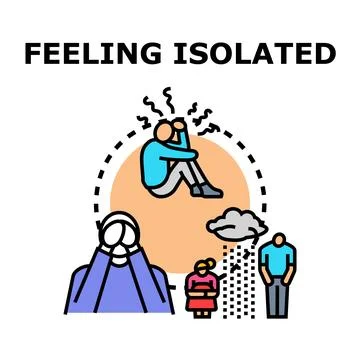 Feeling isolated people experiencing mental health difficulties Stock Illustration