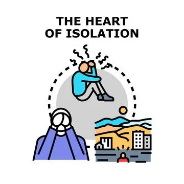 Feeling isolation and mental stress in urban spaces Stock Illustration