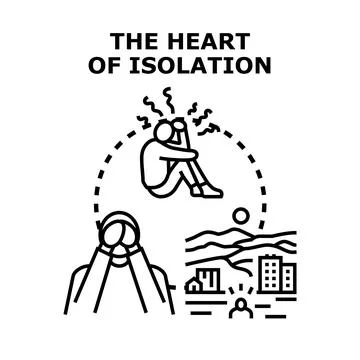 Feeling isolation and mental stress in urban spaces Stock Illustration