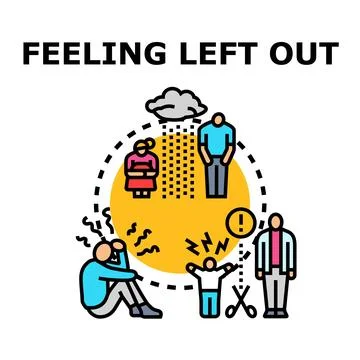 Feeling left out concept expressing social exclusion Stock Illustration