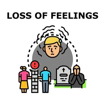 Feeling lost after personal loss concept illustration Stock Illustration