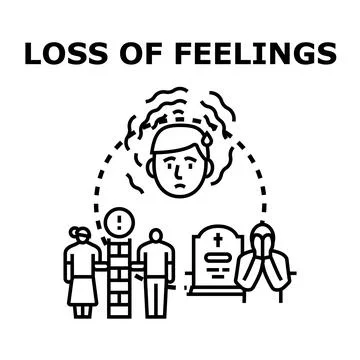 Feeling lost after personal loss concept illustration Stock Illustration