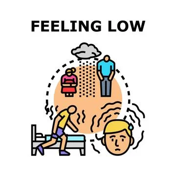 Feeling low concept representing depression and sadness Stock Illustration