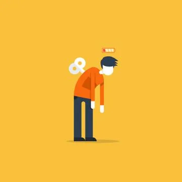 Feeling low energy Stock Illustration
