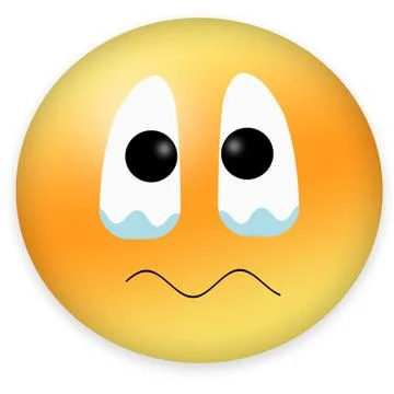 Feeling sad smiley emoticon for web Stock Illustration