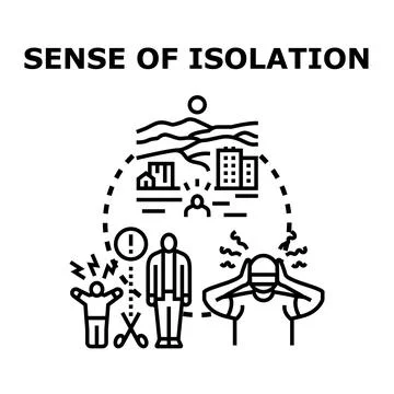 Feeling sense of isolation, exclusion, and social distancing Stock Illustration