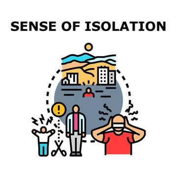 Feeling sense of isolation, exclusion, and social distancing Stock Illustration