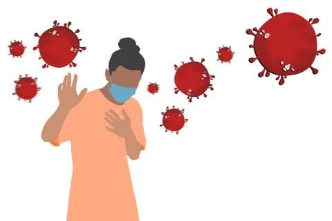 Feeling sick gesture with palm Stock Illustration