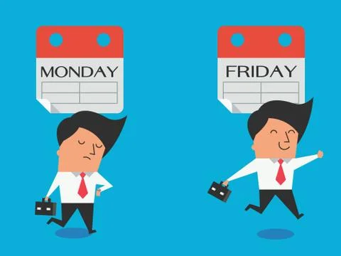 Feeling to workind day Stock Illustration