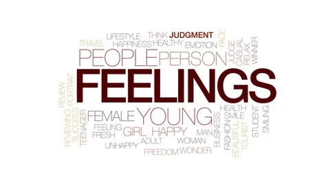 Feelings animated word cloud, text design animation. Kinetic typography. Stock Footage 75807615