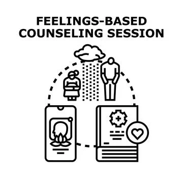 Feelings based counseling session for mental wellness support Stock Illustration