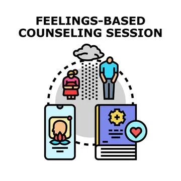 Feelings based counseling session for mental wellness support Stock Illustration