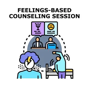 Feelings based counseling session receiving psychological help Stock Illustration