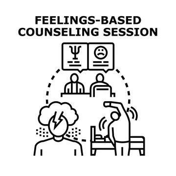 Feelings based counseling session receiving psychological help Stock Illustration