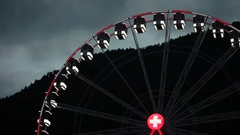 Feeris wheel by night. Stock Footage 159756859