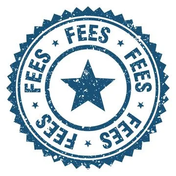 Fees blue grunge round stamp. fees stamp Stock Illustration